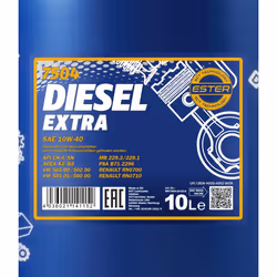 Mannol Diesel Extra 10W-40 10l Engine oil MN7504-10 VOLKSWAGEN: Golf 5, Golf 7, Polo V Hatchback, MERCEDES-BENZ: Vito Minibus, CLK Coupe