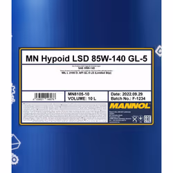 MANNOL Hypoid LSD MN8105-10 Transmission Oil 85W-140 Mineral Oil 10