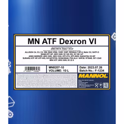 MANNOL Dexron VI MN8207-10 Automatic Transmission Fluid ATF VI 10 red MERCEDES-BENZ: E-Class Saloon, CLK Coupe, FORD: Transit Mk6 Tourneo, BMW: X1