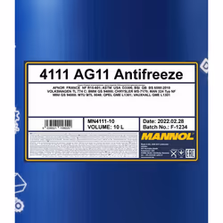 MANNOL AG11 Longterm MN4111-10 Antifreeze G11 blue 10 Concentrate Contains silicate, Free of nitrite, Phosphate free, Amine free