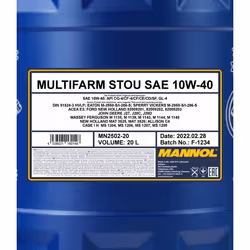 Mannol Multifarm STOU 10W-40 20l Engine oil MN2502-20 MERCEDES-BENZ: E-Class Saloon, CLK Coupe, C-Class Saloon, SMART: Fortwo I Coupe