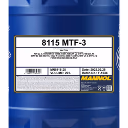 MANNOL MTF-3 MN8115-20 Transmission Oil 75W 20
