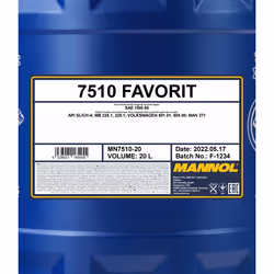 Mannol Favorit 15W-50 20l Engine oil MN7510-20 VOLKSWAGEN: Golf 5, Transporter 5, Golf 4, TOYOTA: Yaris III Hatchback, Yaris II Hatchback