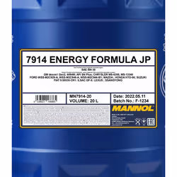 Mannol Energy Formula JP 5W-30 20l Engine oil MN7914-20 TOYOTA: Yaris III Hatchback, Auris Hatchback, Auris Estate, MITSUBISHI: OUTLANDER 3