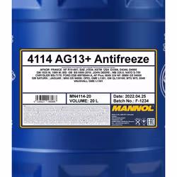MANNOL AG13+ Advanced MN4114-20 Antifreeze G13 yellow 20 Concentrate AUDI: A6 C7 Saloon, A3 Sportback, A3 Hatchback, VOLKSWAGEN: Polo V Hatchback