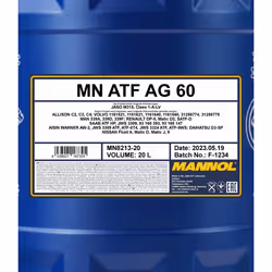 MANNOL ATF AG60 MN8213-20 Automatic Transmission Fluid 20 green