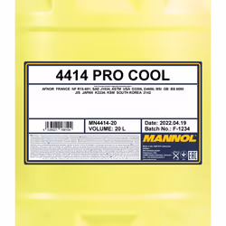 MANNOL Pro Cool MN4414-20 Antifreeze G13 yellow 20 Ready mixed Contains silicate, Free of nitrite, Phosphate free, Amine free
