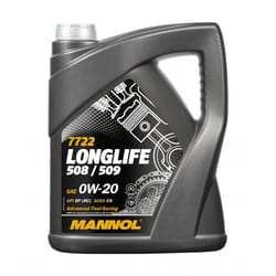 Mannol Longlife 508/509 0W-20 5l Engine oil MN7722-5 AUDI: A6 C7 Avant, A6 C7 Saloon, A4 B9 Saloon, VOLKSWAGEN: Golf 7, Polo V Hatchback