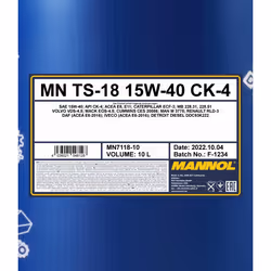 Mannol Ts-18 SHPD 15W-40 10l Engine oil MN7118-10 MERCEDES-BENZ: Vario Minibus, DAF: LF 45