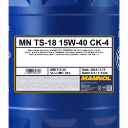 Mannol Ts-18 SHPD 15W-40 20l Engine oil MN7118-20 MERCEDES-BENZ: Vario Minibus, DAF: LF 45