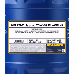 MANNOL TG-2 Hypoid GL-4/GL-5 MN8112-20 Transmission Oil 75W-90 Full Synthetic Oil 20 TOYOTA: Yaris II Hatchback, HILUX 3 Pick-up, RAV4 IV Off-Road
