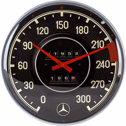 Nostalgic Art Mercedes-Benz Speedometer, Wall, Quartz clock, Circle, Multicolour, Adults, Retro