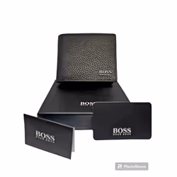 Hugo Boss Monist Black Leather Wallet Credit Card Holder Mens Gift