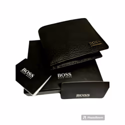 Hugo Boss Monist Black Leather Wallet Credit Card Holder Mens Gift