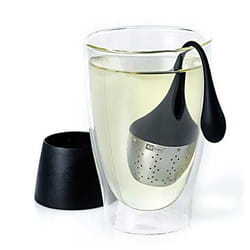 AdHoc TE52 tea strainer Silicone, Stainless steel Black, Stainless steel
