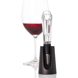 AdHoc Aerovin Wine Stopper And Pourer Stainless Steel - Black - Includes Holder