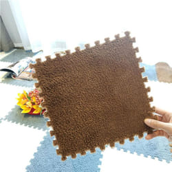 Plush Kids Play Mat, EVA Foam, Puzzle Interlock, 30*30 CM - chocolate, 10pcs