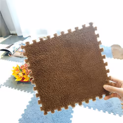 Plush Kids Play Mat, EVA Foam, Puzzle Interlock, 30*30 CM - chocolate, 20pcs