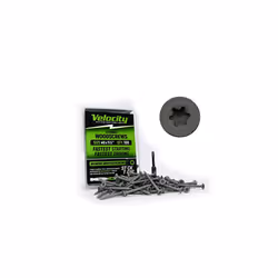 Velocity Exterior Wood Screw DIY Pack- 100 Wood Screws Made with Carbon Steel Includes 1 Hexstix Drive Bit and Stick-Tight ...