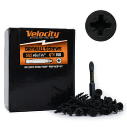 Velocity Drywall Screws and Drive Bit Pack - Drywall Screw Set with Black Phosphate Coated Drywall Screws and Stick-Tight