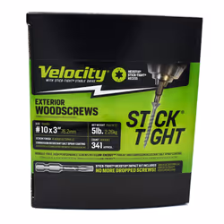 Velocity Exterior Wood Screw 5LB Contractor Pack - Wood Screw Made with Carbon Steel Includes 1 Hexstix Drive Bit and Durabl ...