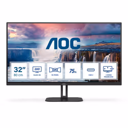 AOC V5 Q32V5CE/BK, 80 cm (31.5"), 2560 x 1440 pixels, Quad HD, LED, 1 ms, Black