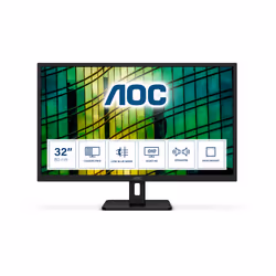AOC E2 Q32E2N, 80 cm (31.5"), 2560 x 1440 pixels, Quad HD, LED, 4 ms, Black
