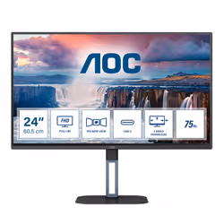 AOC V5 24V5CE/BK, 60.5 cm (23.8"), 1920 x 1080 pixels, Full HD, LED, 4 ms, Black
