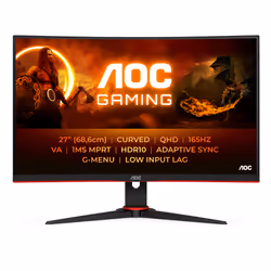 AOC G2 CQ27G2SE/BK, 68.6 cm (27"), 2560 x 1440 pixels, Quad HD, LCD, 4 ms, Black, Red