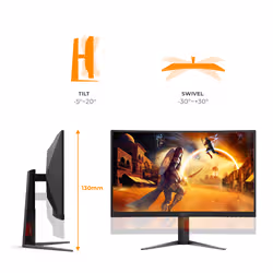 AOC G4 Gaming computer monitor 68.6 cm (27") 2560 x 1440 pixels Black, Red - Additional view 3