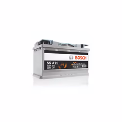 Bosch S5 A11 Car Battery 80 A/h - 800 A - 12 V, Type 115, AGM Lead-acid for Vehicles with a Start/Stop System, Left (-) Right ...