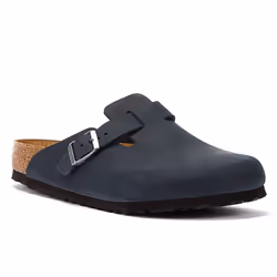 ) Birkenstock Boston Oiled Narrow Black Clogs - Black, 7 (Adults'