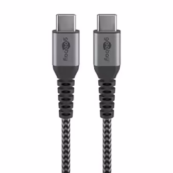 Goobay 49301, 0.5 m, USB C, USB C, USB 2.0, Black, Grey