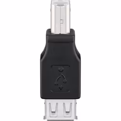 Goobay USB 2.0 male Type B, USB 2.0 female Type A, Black, USB B, USB A, Black