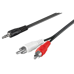 Goobay Audio Cable AUX Adapter, 3.5 mm Male to Stereo RCA Male, 10m