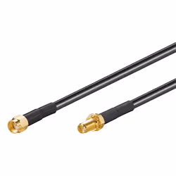 Goobay WLAN Antenna Extension Cable, 5m, 5 m, LMR195, RP-SMA, RP-SMA, Black