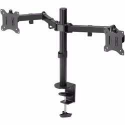 Goobay Dual Monitor Mount Flex, Black, Clamp, 8 kg, 43.2 cm (17"), 81.3 cm (32"), 100 x 100 mm, Black