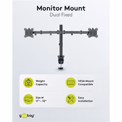 Goobay Dual Monitor Mount Flex, Black