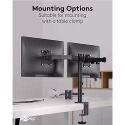 Goobay Dual Monitor Mount Flex, Black - Additional view 4