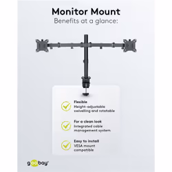 Goobay Dual Monitor Mount Flex, Black - Additional view 7