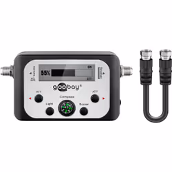 Goobay Satellite Finder with Digital Display + Acoustic Signal Tone (Buzzer), F, Coaxial cable, 13 - 18 V, 0 - 40 °C, 128 mm, ...