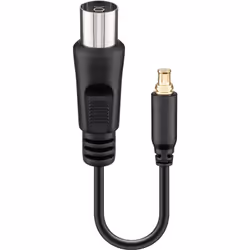 Goobay DVB-T Antenna Adapter, 0.1 m, Coaxial, MCX M, Black