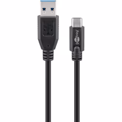 Goobay Sync & Charge Super Speed USB-C to USB A 3.0 Charging Cable, 1 m, 1 m, USB A, USB C, 5 Gbit/s, Black