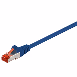 Goobay CAT 6 Patch Cable S/FTP (PiMF), blue, 2 m, Cat6, S/FTP (S-STP), RJ-45, RJ-45, Blue