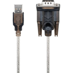 Goobay 68875 serial cable Black 1.5 m USB Type-A RS-232