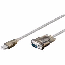Goobay 68875 serial cable Black 1.5 m USB Type-A RS-232