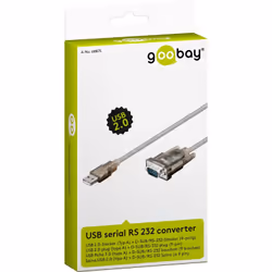 Goobay 68875 serial cable Black 1.5 m USB Type-A RS-232