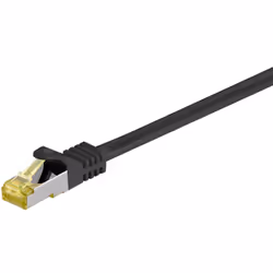 Goobay RJ45 Patch Cord CAT 6A S/FTP (PiMF), 500 MHz, with CAT 7 Raw Cable, black, 7.5m, 7.5 m, Cat7, S/FTP (S-STP), RJ-45, RJ ...