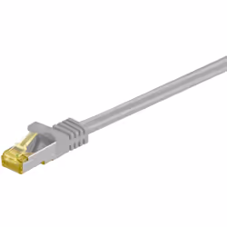 Goobay RJ45 Patch Cord CAT 6A S/FTP (PiMF), 500 MHz, with CAT 7 Raw Cable, grey, 25m, 25 m, Cat7, S/FTP (S-STP), RJ-45, RJ-45 ...