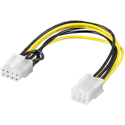 Goobay Power Cable/Adapter for PC Graphics Card, PCI-E/PCI Express, 6-Pin to 8-Pin, 0.2 m